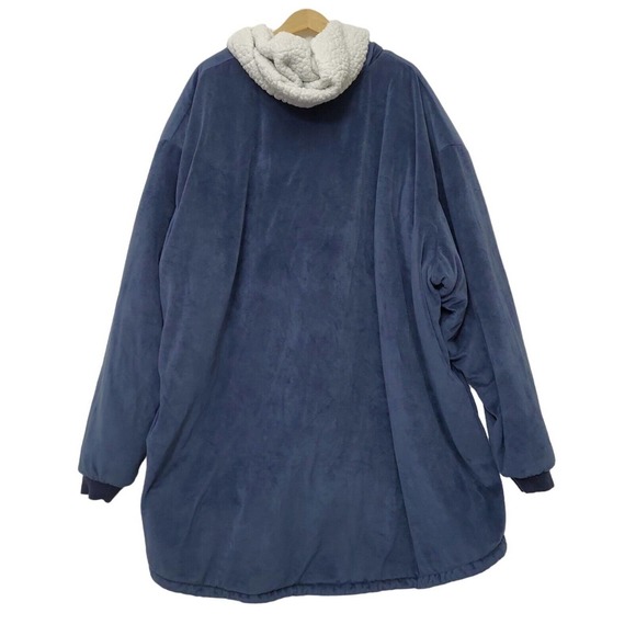 The Comfy Blanket Navy Blue Hoodie Sweatshirt Pullover One Size Long Sleeve - Picture 2 of 10